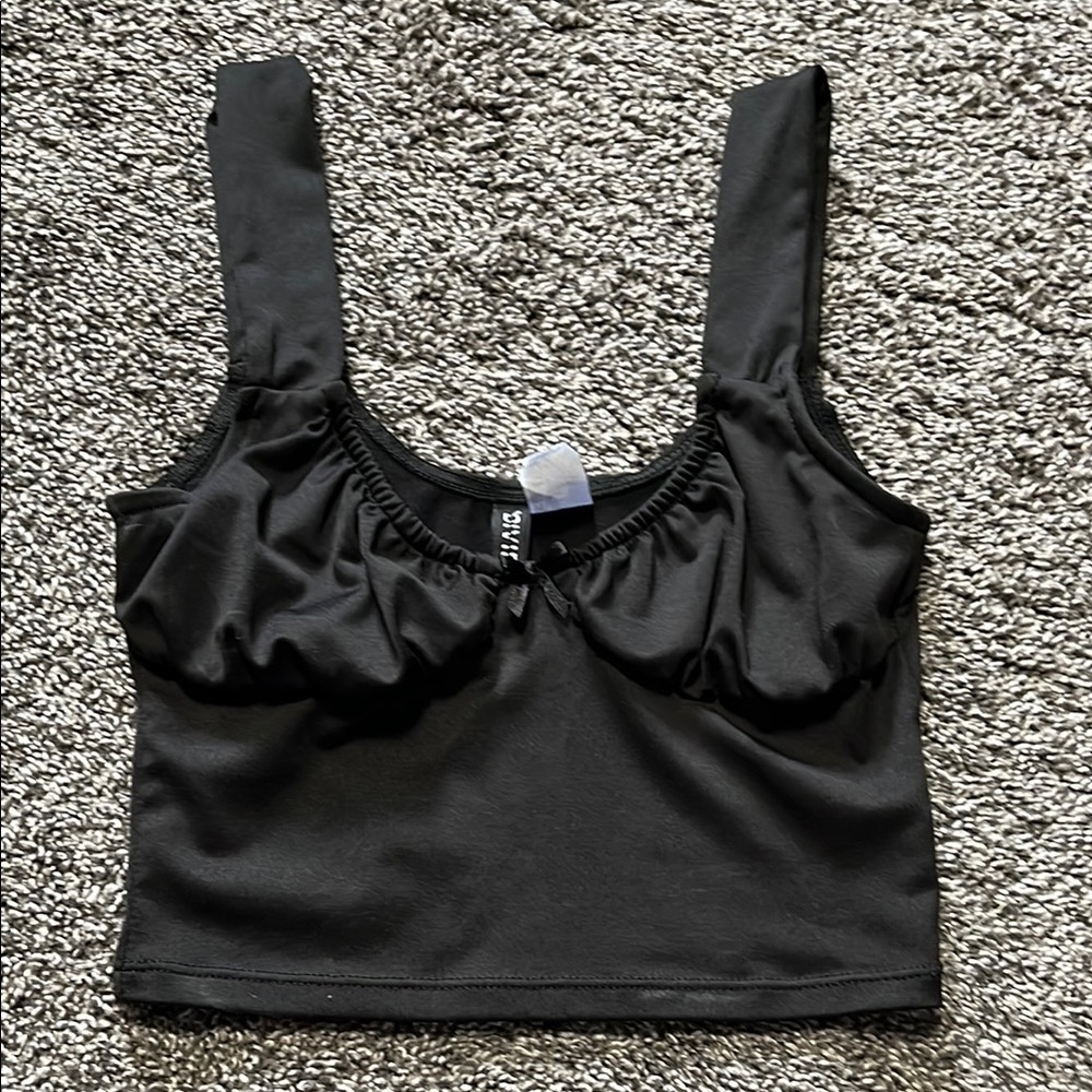 Black Cropped Tank Top